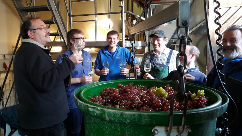 Stadtpfarrer segnet den Wein in Meersburg